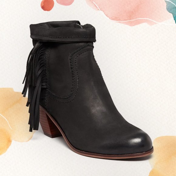 Sam Edelman Shoes - Sam Edelman Louie Fringe Black Bootie 🖤